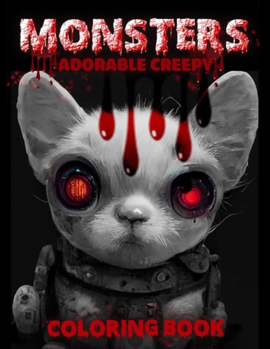 Adorable Creepy Monsters Coloring Book for Adults: A Coloring Book For Adults Men Women For Stress Relief, Coloring Book Gifts For Mom Dad Adults To Relaxing Birthday