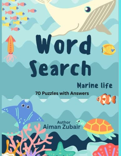 Word Search for Kids Ages 8-12 Marine life, SEA ANIMALS: Marine LIfe