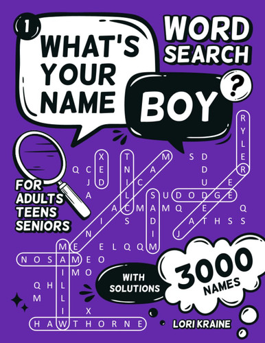 What's your name BOY? | Word search book for adults, teens, seniors with solution | vol. 1