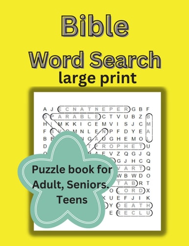 Bible Word Search Puzzle: Large Print for Adults Seniors Teens