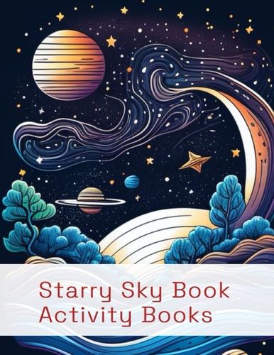 Midnight Sky: Adult Coloring Book with Starry Night Scenes - Over 50 Intricate Designs to Color, High-Quality Paper, Lay-Flat Binding, Perfect for All Skill Levels