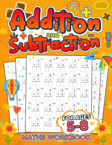 Addition and Subtraction math Workbook | kids ages 5-8 | 100+ timed worksheets, large print | Perfect Math Practice for Kids 3rd to 5th Grade