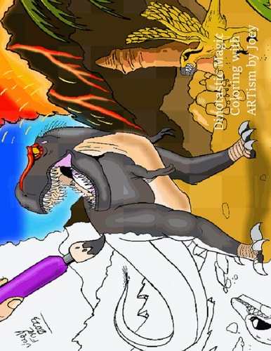 Dinotastic Magic: A Coloring Book by ARTism by Joey