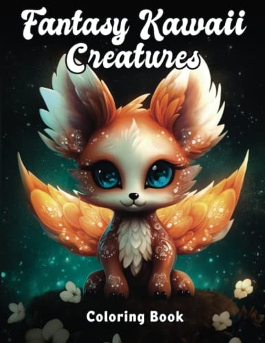 Fantasy Kawaii Creatures Coloring Book: Adorable Creepy Monsters for Adults and Teens Featuring Cute Grayscale Illustrations for Relaxation