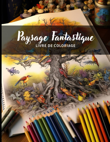 Paysage Fantastique - Livre de Coloriage anti-stress pour Adultes: Magnifiques paysage à Colorier (French Edition)