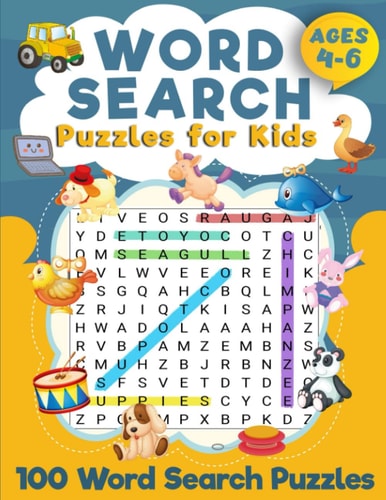 Word Search Puzzles For Kids ages 4-6: 100 Word Search Puzzles