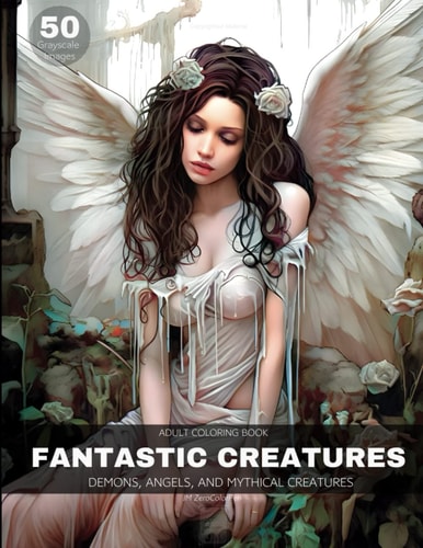 Fantastic Creatures: Adult coloring book Demons, Angels, and Mythical Creatures greyscale