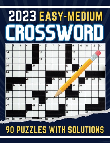 2023 Easy Medium Crossword Puzzles Book For Adults