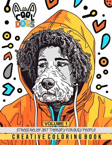 COOL DOGS - VOLUME 1: Indulge in a calming, creative adventure with this adult coloring book. With 40 easy, stress-relieving dog-inspired designs, ... levels. Unleash color and find your peace!