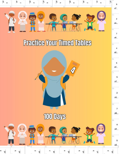Practice Your Timed Tables for 100 Days Book: #19- 8.5 x11 inches, 118 pages, Glossy