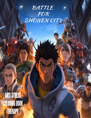 Battle for Shonen City: Anime coloring book for anxiety and stress relief...ADHD, relaxation, meditation.