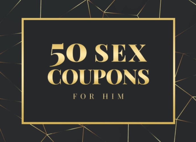 50 Sex Coupons For Him: Valentines Day Gift For Him - Gift Vouchers | Couple Gifts - Sex Vouchers For Him