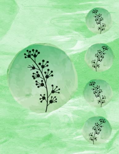 Dot Grid Green Journal: Notebook to use dotted paper for- Graphing Pad, Work Book, Planner, Doodling, To-Do Lists, organize daily activities or ... Work or Play! (Watercolor with Flowers)