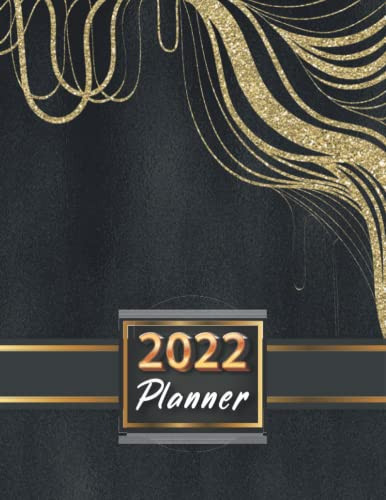 2022 Planner: 2022 Daily Planner, Planner 2022 From Jan - Dec, Large Daily Monthly Planner 8.5" x 11". Black marble Cover with Calendar 2022