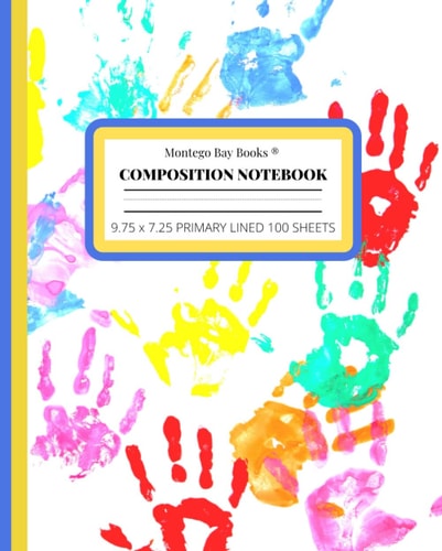 Composition Notebook Primary: Colored Composition Notebook , Cute Notebook For Students, Primary Ruled Composition Notebook 100 Sheets, 9.75 x 7.25, ... 100 Sheets, Marble Notebooks 9.75 x 7.5