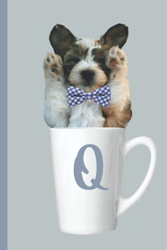Q: Monogram Initial Q Notebook: Journal for Dog Lovers and Coffee Lovers of all ages