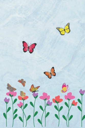 Butterfly Notebook Journal For Women: Floral Butterfly Notebook For Girls, Floral Butterfly Notebook College Ruled, Butterfly Notebook With Lines For Women, 12.52x9.25in