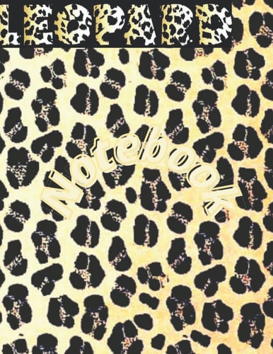 Faux gold glitter leopard notebook and jounal for girls
