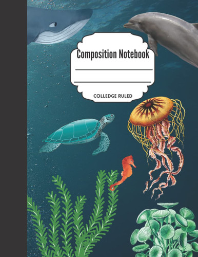 Marine Composition Book for marine biology: Underwater marine notebook for biologist