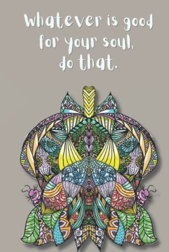 Notebook: Colorful hand-drawing lines art with blank lined journal