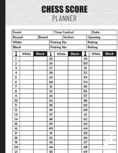 Chess Score Planner: A Journal To Keep Track Of All Your Goat Vital Information - Record Medical Information, Doe's Kidding Record, Vaccination and more for Goat Lovers & Owners, Women & Man
