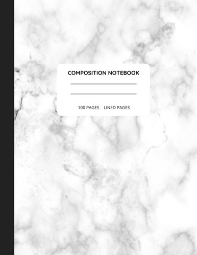 MARBLE COMPOSITION NOTEBOOK: WHITE MARBLE NOTEBOOK