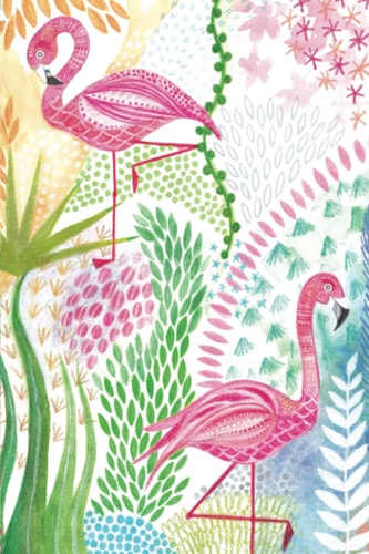 Flamingo Notebook: Lined Notebook, Journal, 120 Lined Pages, 6 x 9 Inches, Illustrated Cover