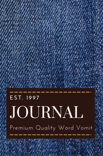 Denim Print Word Vomit Journal or notebook