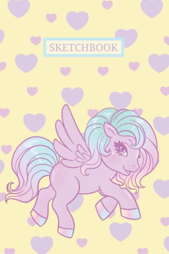 Pegasus Sketchbook: Cute Pastel Pegasus Heart 6x9” 120 Blank Page Sketchbook for School Work Drawing Notes Studies