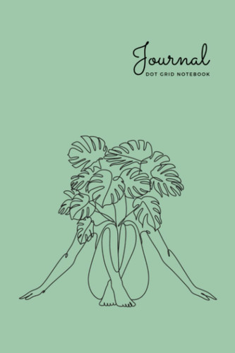 DOT GRID JOURNAL: Notebook, Dotted Paper, Minimalist, 6 x 9 inch, Spring Rain Green