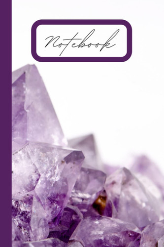 Notebook: Purple Crystal Lined Journal