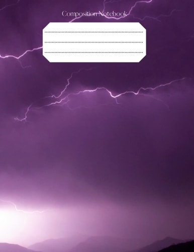 Compositin Notebook: Purple lightning 100 pages