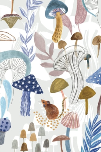 Mushroom and Mouse Notebook: Lined Notebook, Journal, 120 Lined Pages, 6 x 9 Inches, Illustrated Gift, Soft Cover