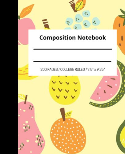 College-Ruled Composition Notebook: 200 pages/100 sheets, 7.5" x 9.25", Glossy, College-Ruled Notebook for Single Subject or Creative Projects