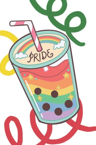 Pride Notebook: LGBTQ+ Notebook Journal I Boba Tea I Gay Pride Notebooks I Rainbow Flag - 120 Lined Pages, 6x9 Inches, Matte Soft Cover