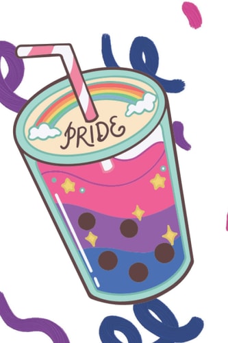 Bisexual Pride Notebook: LGBTQIA+ Notebook Journal - Boba Tea, Pride Notebooks - Bisexual Flag - 120 Lined Pages, 6x9 Inches, Matte Soft Cover