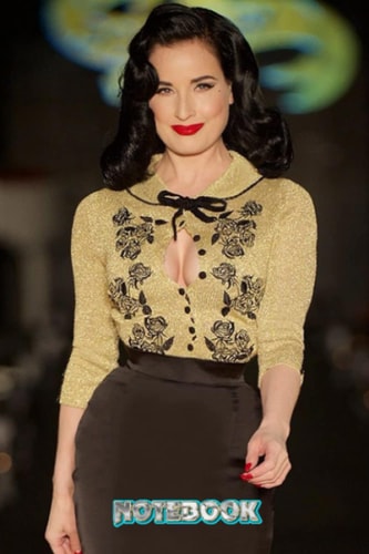 Notebook : Dita Von Teese Lined Notebook Large 6 x 9" 100 Pages Thankgiving Notebook , Home or Work #175