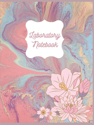 Lab Notebook/Laboratory Notebook - 240 Pages (.25" Grid Format) 8.25" x 11", Hardbound, Pink, Floral