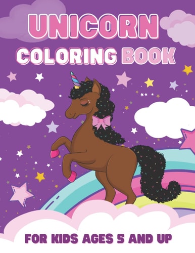 Black Unicorn Coloring Book for Girls, Coloring Book for Kids, Unicorn Book: Cover Featuring Melani Magic Unicorn By Lynn and Jade