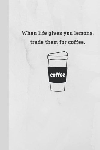 NOTE BOOK: Cute Minimal marble Note Book with fun coffee words.