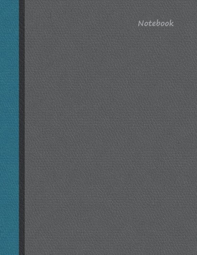Leather Look - Large Composition Notebook: Paperback Notebook - College Ruled 120 Pages - 8.5" x 11" Grey with Teal Vol 8