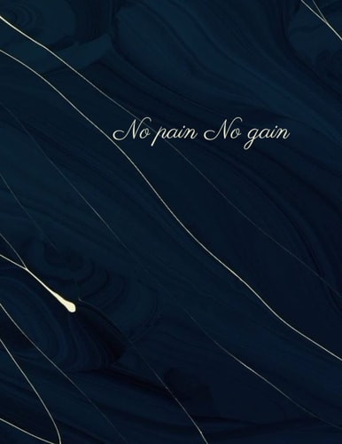 No pain No gain: marble Notebook, 120 pages, 8.5×11 in, Composition Book, Journal