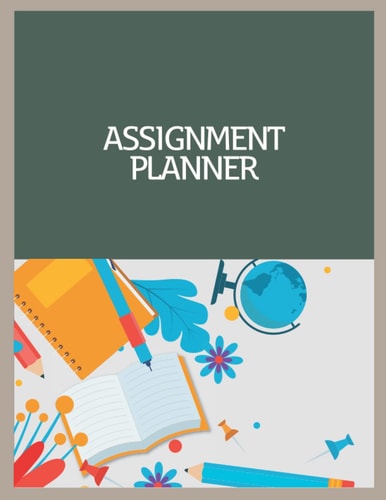 Assignment Planner: Social Work Homework Planner, Academic Planner, Homeschool Agenda, School Counseling