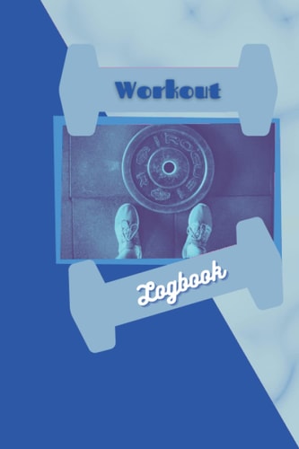 Workout Logbook: Blue Marble with Navy Border Design Workout Logbook Blank Lined Template With 120 Pages