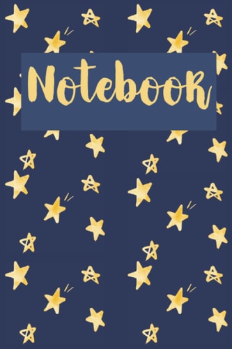 Notebook: Watercolor night sky hot air balloon Lined notebook