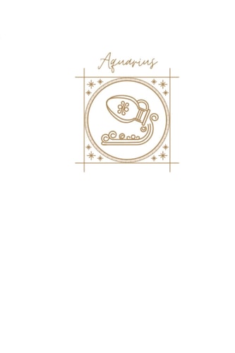 zodiac sign: aquarius notebook/journal white and gold