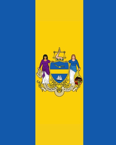 Notebook: Flag of Philadelphia, 8 x 10 in., matte finish