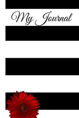 Journal: Black & White Striped Floral