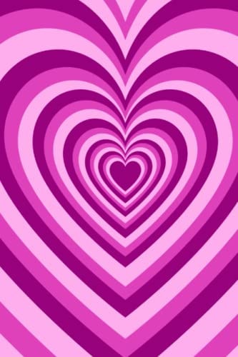 Glossy Finish 6x9 Pink Heart Cover Notebook
