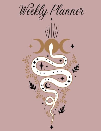 Weekly Planner: Triple Moon Snake Weekly Planner: 8.5x11" with 241 pages. Weekly, Meal, Self-Care, Gratitude, Contacts, Passwords, Notes, Travel.